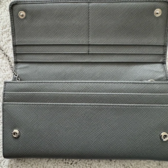 Prada Saffiano Leather Gray Wallet - Picture 6 of 16